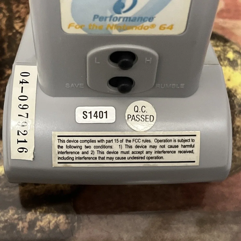 Nintendo 64 TremorPak Plus With Memory Card Performance (Missing Back)